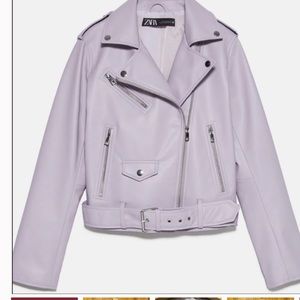 Zara Lavender Leather Jacket